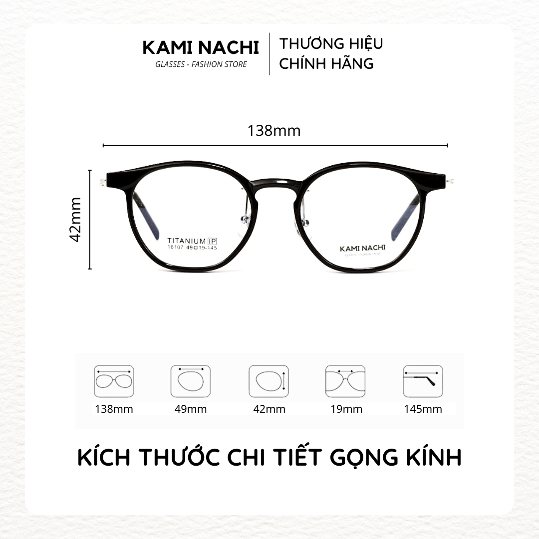 Gọng kính The Angel phiên bản Sari chất liệu Titanium mạ I-on mã 16107X KAMI NACHI