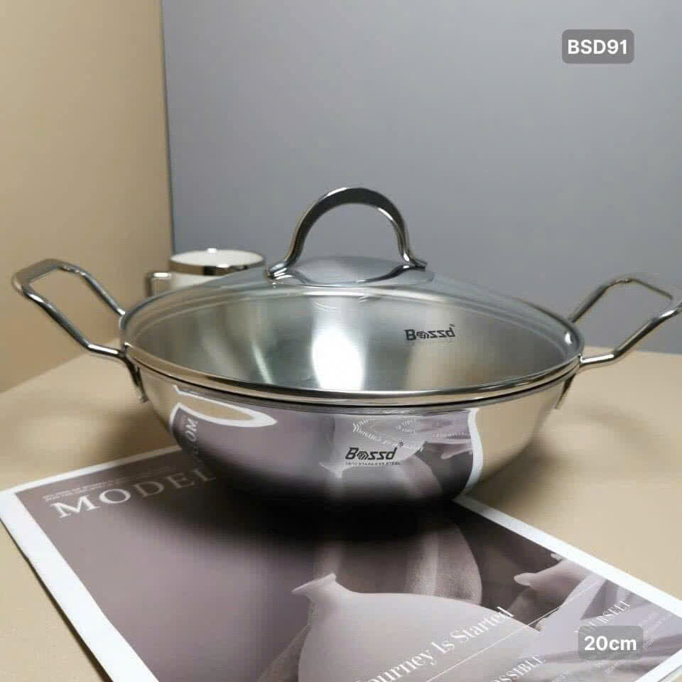[Hàng chính hãng] BSD92- Nồi hải sản Bossd sâu lòng có nắp - 24cm