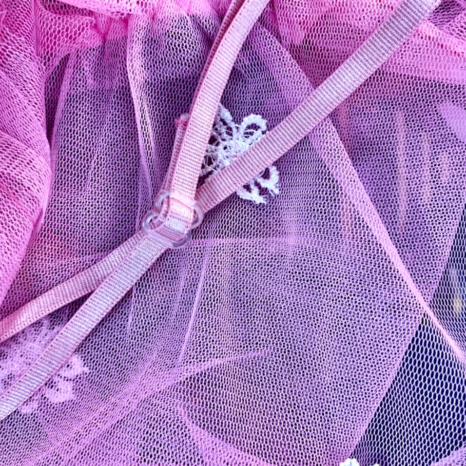 Combo 2 váy/đầm ngủ ren lưới xuyên thấu xẻ tà trước sexy, gợi cảm LYEN001