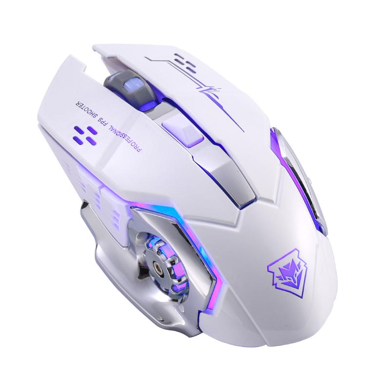 Xq 3500 Dpi Sạc Không Dây Chơi Game 2.4 GHz Đèn Nền Cơ Tắt Tiếng Quang 6 Nút DPI Có Thể Điều Chỉnh Cho Máy Tính laptop