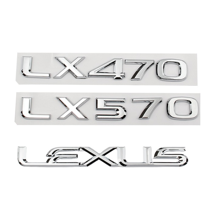 Decal tem chữ LX470 dán đuôi xe ô tô - được làm bằng nhựa ABS - Kích thước 19×2.4 cm