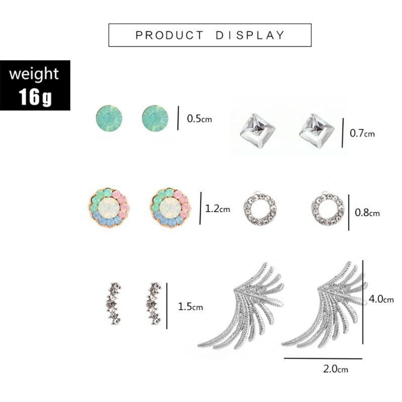 Set 5/6 Đôi Bông Tai Hợp Kim Nhiều Kiểu Dáng Xinh Xắn Cho Nữ