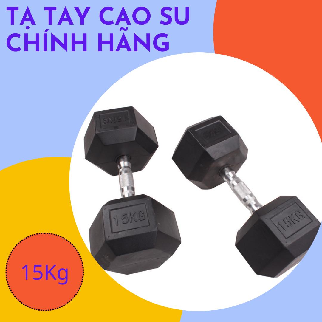 Cặp tạ tay cao su tập thể thao tại nhà đôi 15kg (tổng 30kg) tặng bao tay xịn sò 100K