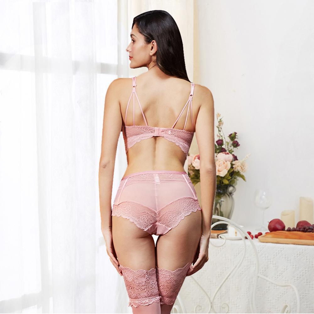 Cổ Điển Băng Ngực Màu Hồng Bộ Quần Lót Ren Yếm Bộ Đồ Lót Ren Gợi Cảm Cao Cấp Quần Lót Cho Nữ Quần Lót