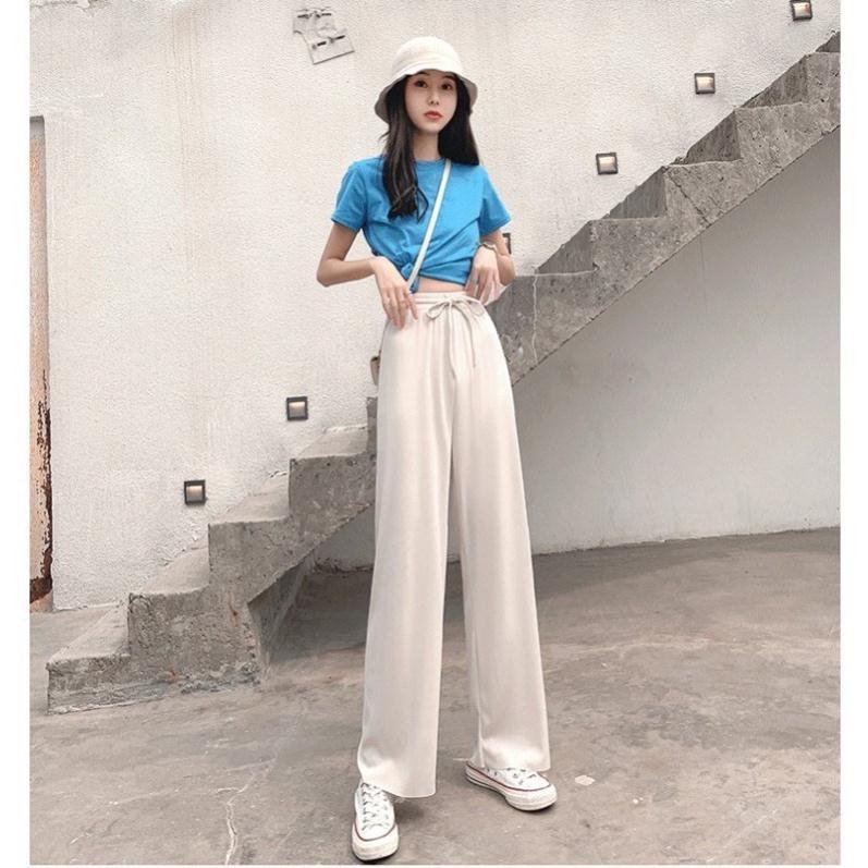 Quần ống rộng culottes vải tăm 95cm_TBM001