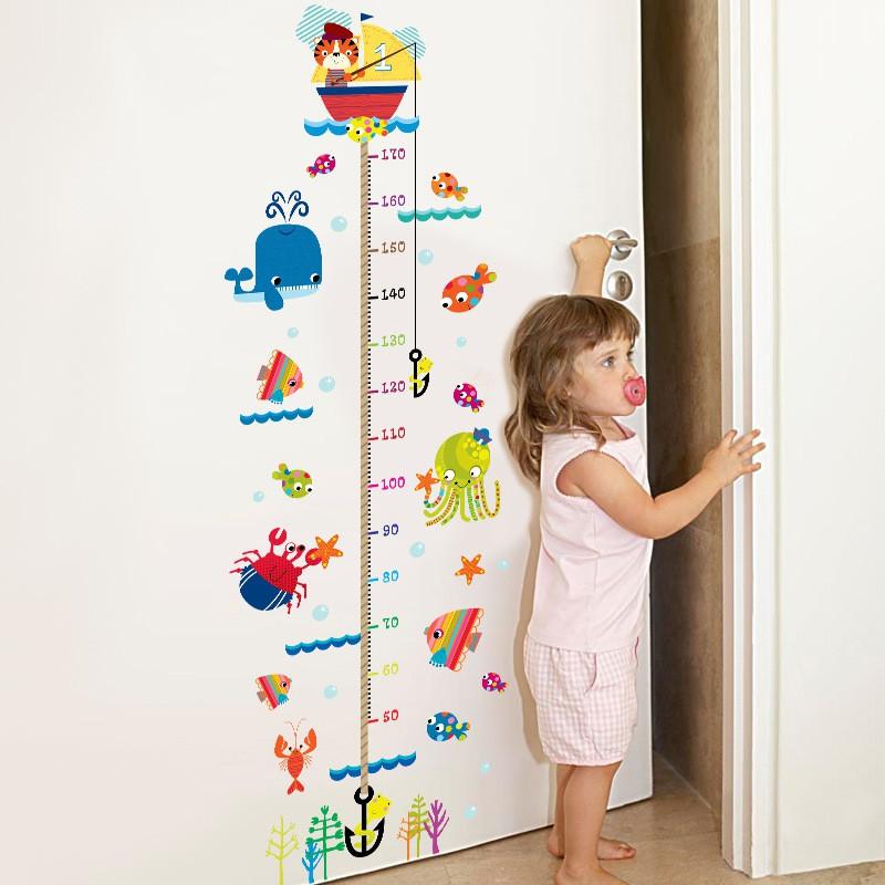 Tranh Decal Trang Trí Dán Tường Hình Cá Đo Chiều Cao Cho Bé T06