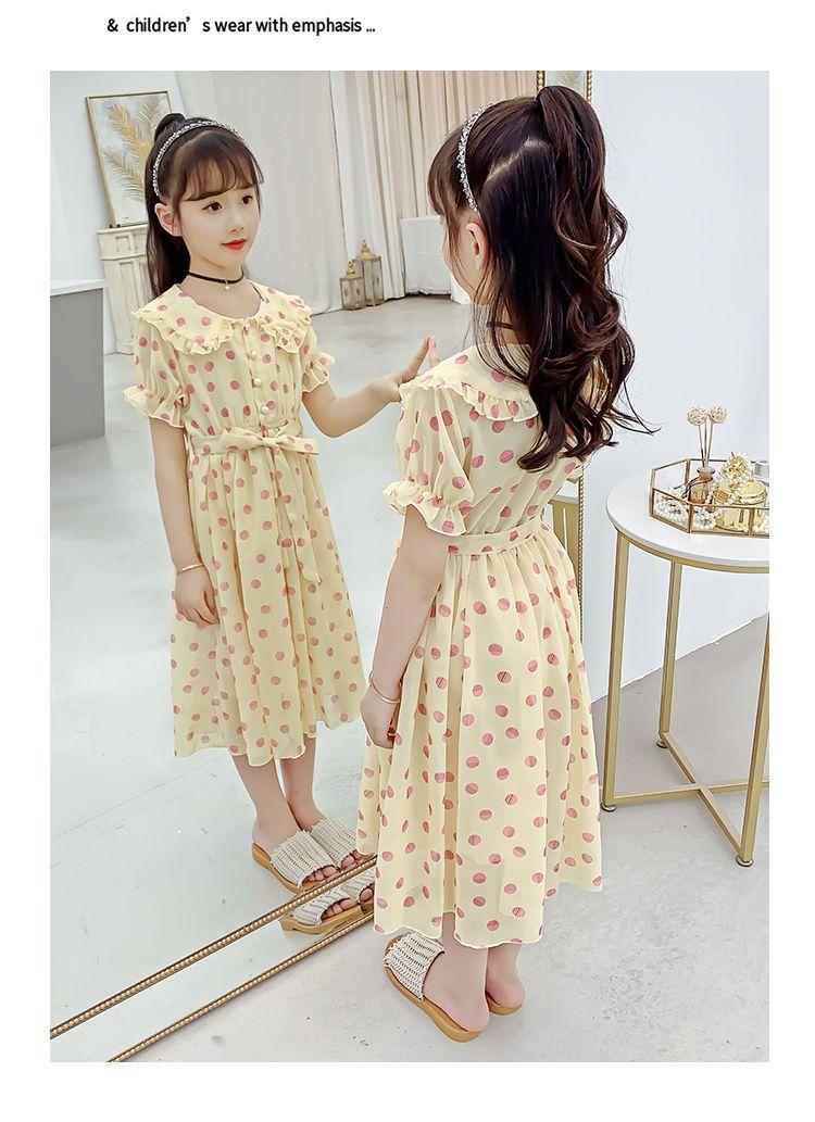 SHUANGYAN Cô gái ăn mặc mùa hè 2023 Mid-boy lưới váy công chúa phong cách phương Tây cho trẻ em mùa xuân và mùa thu chiffon váy