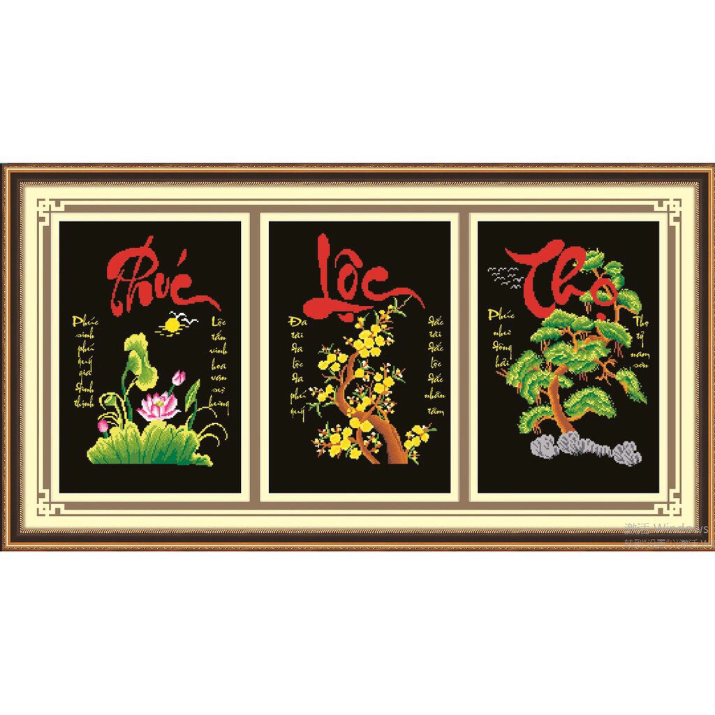 Tranh đính đá Phúc Lộc Thọ - 88573