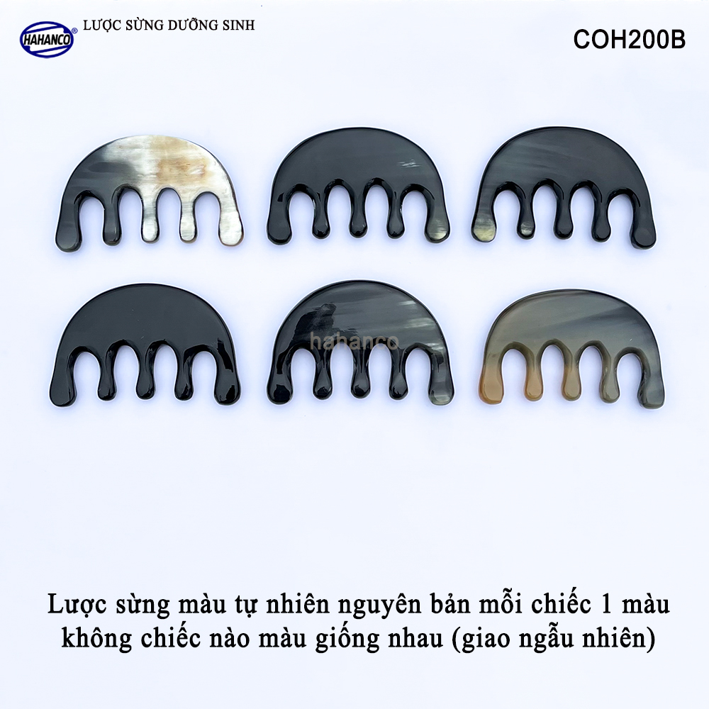 Lược Sừng Dưỡng Sinh 5 Răng - Mát Xa Da Đầu Đả Thông Kinh Lạc Chuyên Dùng Cho Spa - COH200B