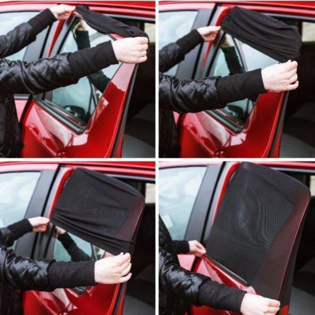 2xCar Sun Shade Curtain Anti-Mosquito Net UV Proof Window Sox XL
