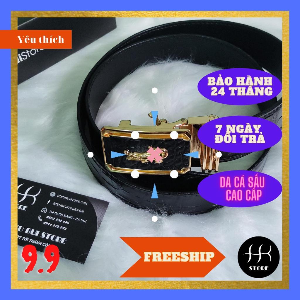 Thắt Lưng Da Cá Sấu Liền Nguyên Tấm Bọc Viền