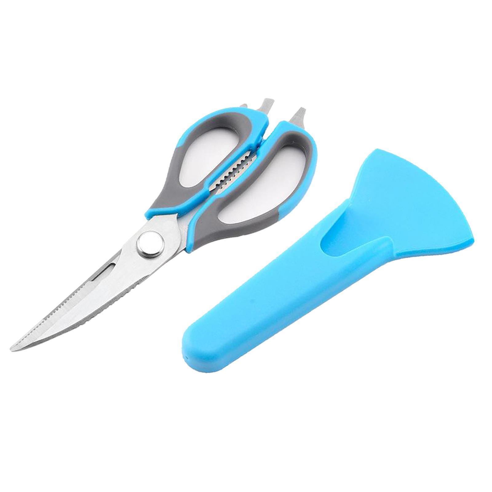 Kitchen Scissors Knife For Fish Chicken Bone Vegetables Cutter Shears Blue
