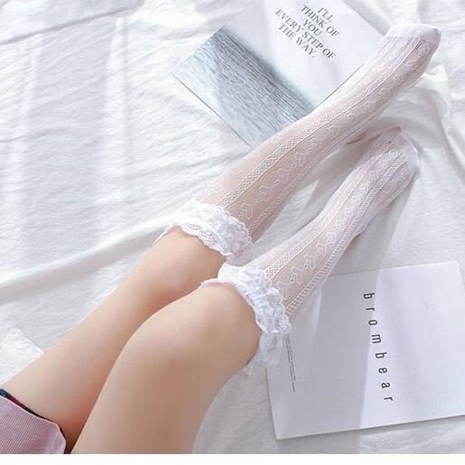 Tất bắp chân Ren Lưới Họa Tiết, Viền Thêu Hoa phong cách lolita, vô cùng dễ thương, Gợi Cảm và cá tính Cho Nữ