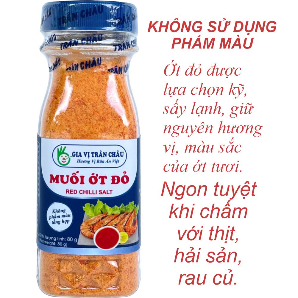 Muối ớt đỏ Trân Châu hũ 80g