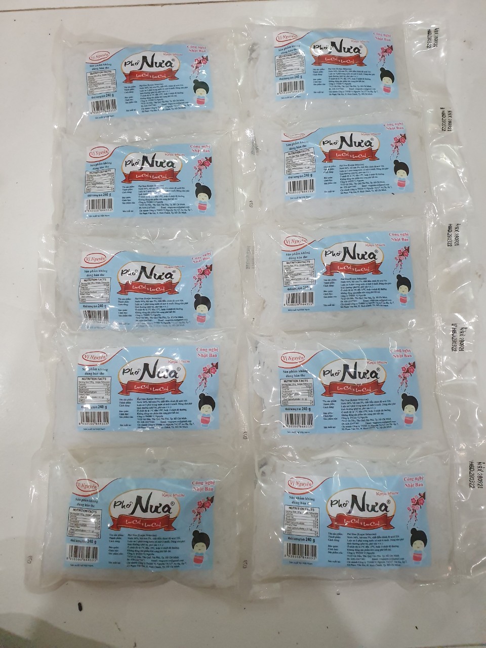 Combo 5 Gói Phở Nưa Vị Nguyên 240Gram