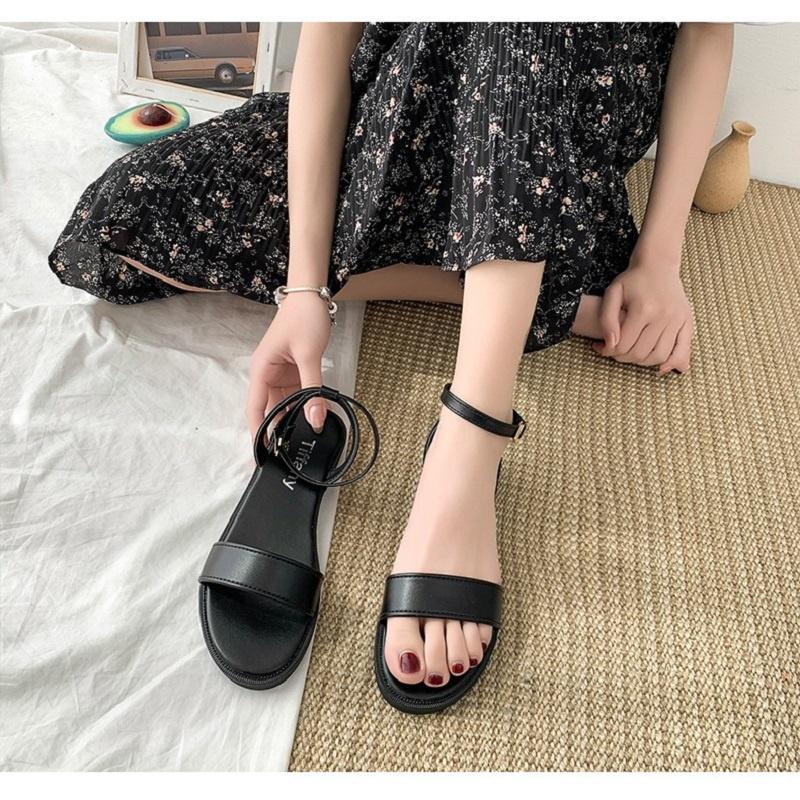 Sandal nữ đế bệt cao cấp Yukibloom sandal nữ cổ điển quai ngang SN01