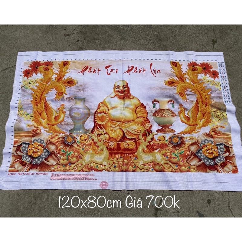 Tranh thêu phật di lạc phát tài phát lộc
