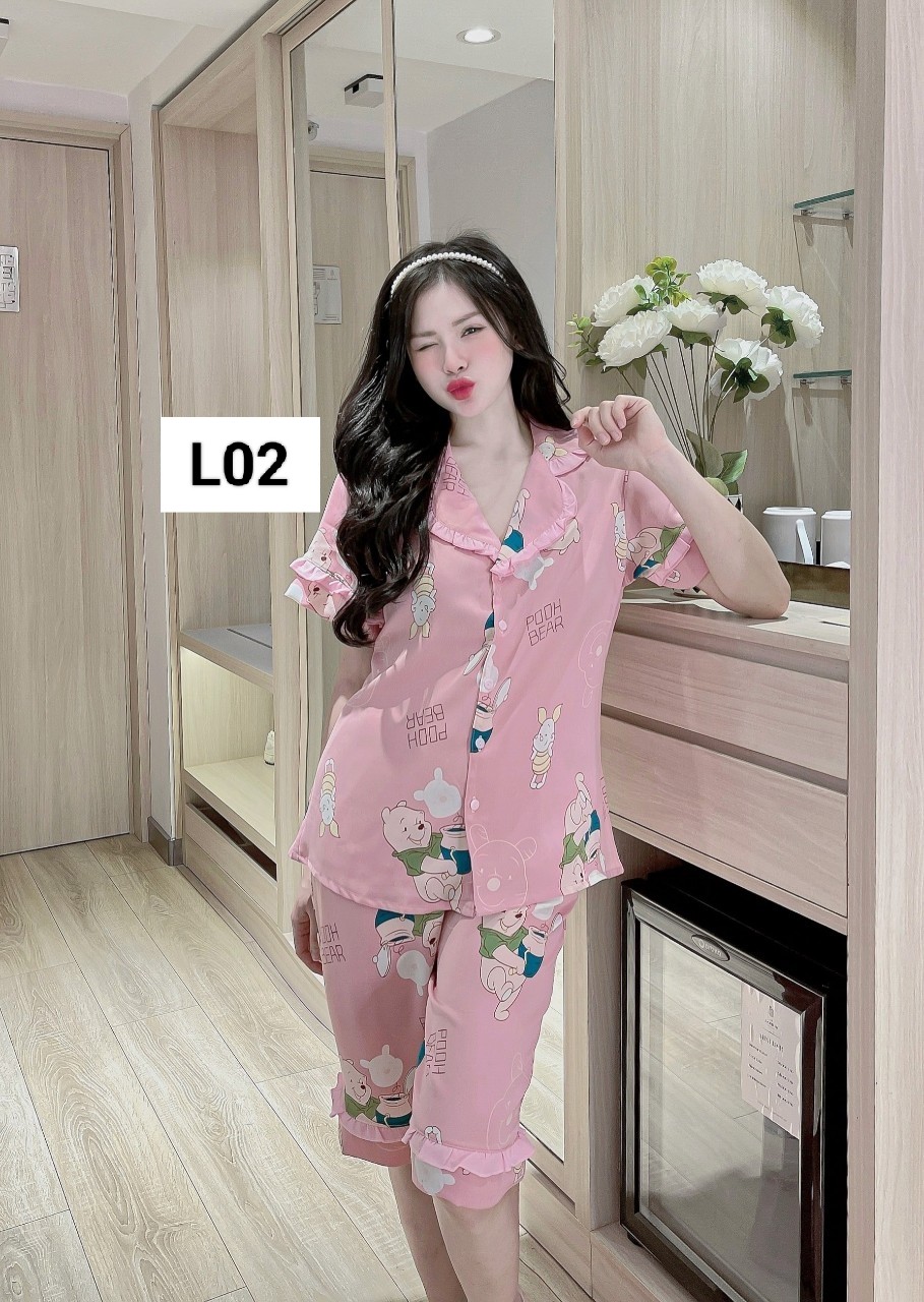Đồ Bộ Nữ Pijama Lụa Mango Loại 1 Có Túi Mặc Nhà, Mặc Ngủ Tay Ngắn Quần Lửng Thiết Kế