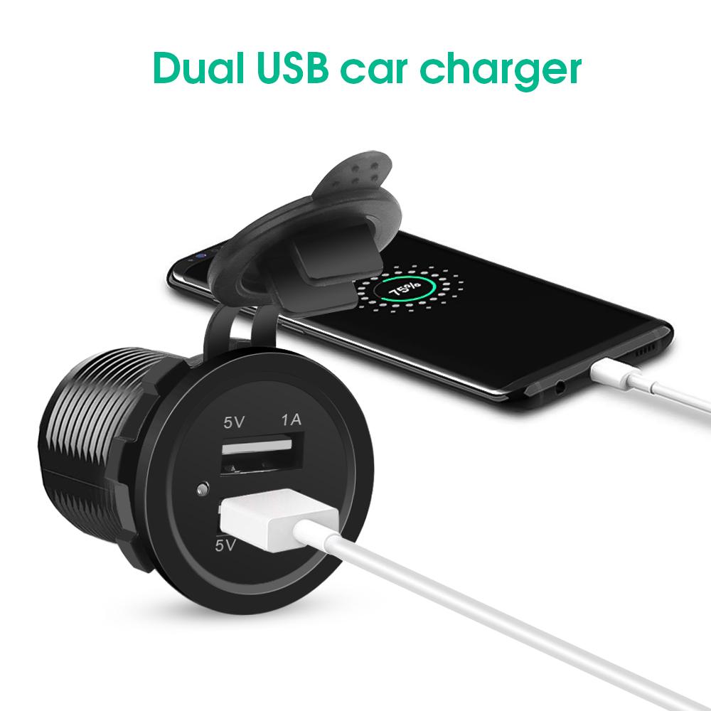 12V USB USB Port Light Outlet Outlet Outlet Bộ sạc LED Voltmeter Waterprooter Mobile Phone Bộ điều hợp sạc thông minh