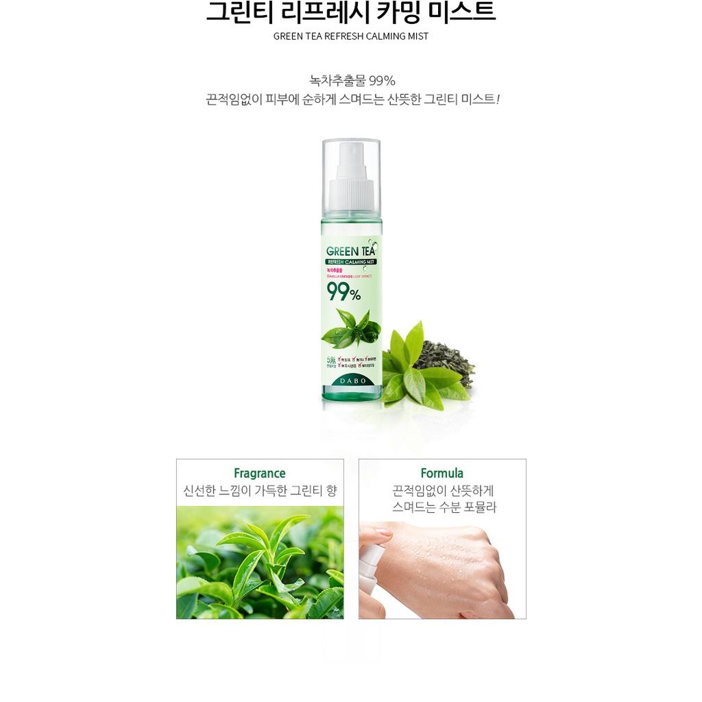 Xịt khoáng trà xanh Dưỡng da - Dabo Green Tea Calming Mist 100ml