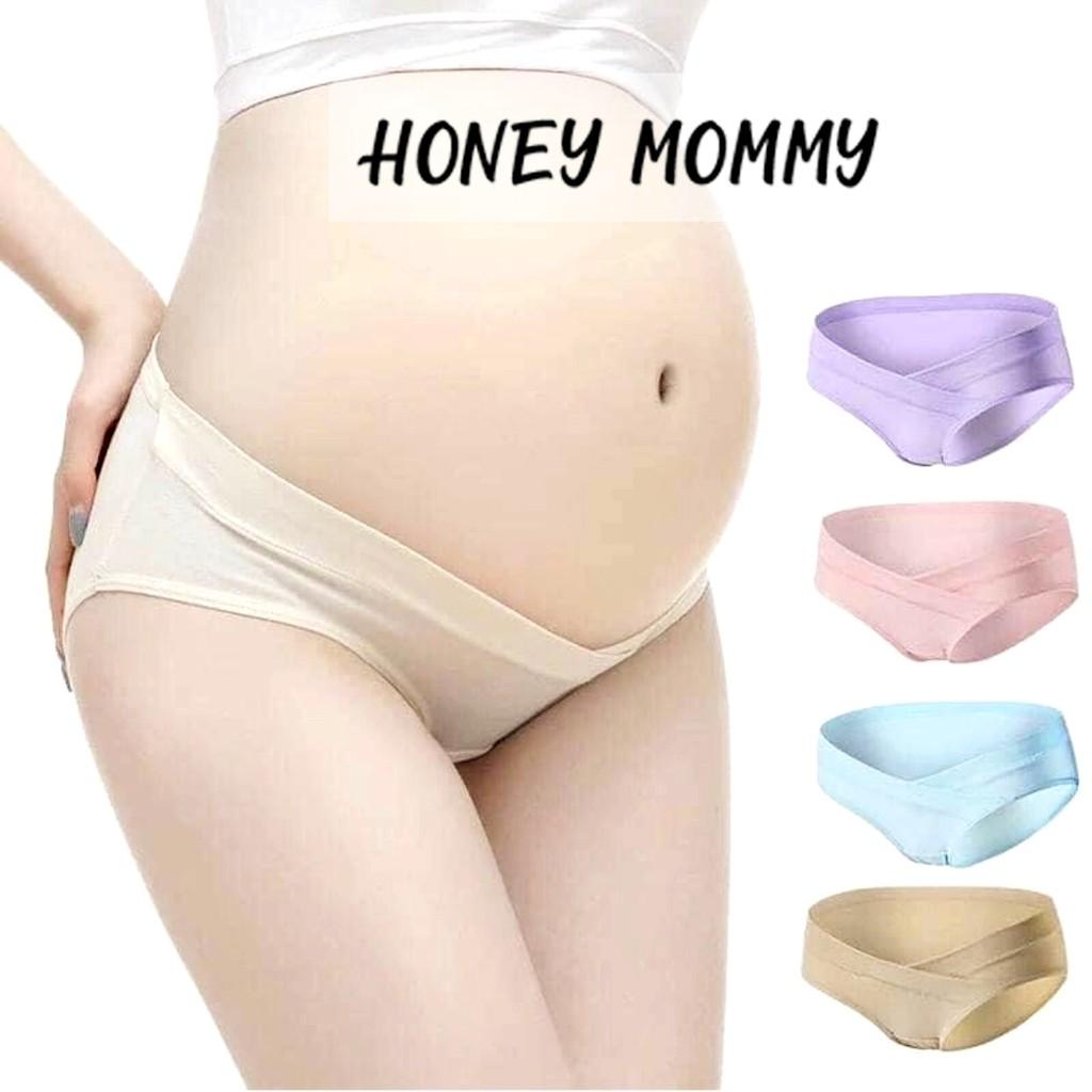 Quần Lót Bầu Cạp Chéo Cotton Co Giãn Kháng Khuẩn Spring Túi Zip Honey Mommy Đồ Lót Bầu