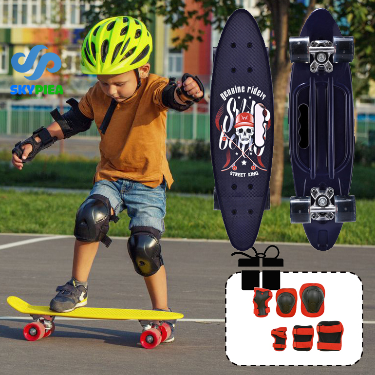 Ván Trượt Skateboard Penny - Có Tay Cầm - Trục Kim Loại To - Bánh Cao Su Có Đèn Led (Kích Thước 56 x 10 x 13 cm)