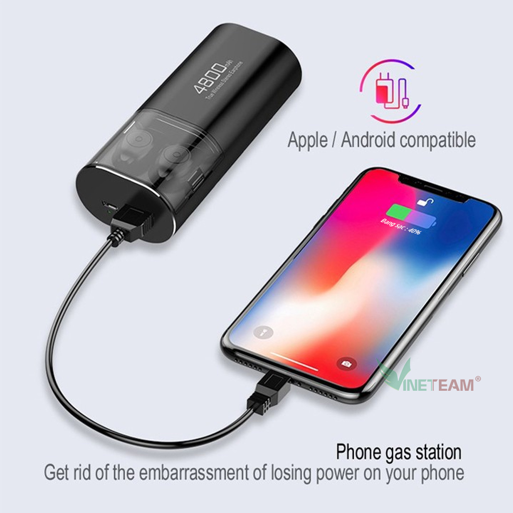 Tai Nghe Bluetooth TWS S11 5.1 Phiên Bản Mới Kiêm Sạc Dự Phòng Với Dock Sạc 4800mAh Chống Nước IPX5 Đa Chức Năng Cảm Ứng Nghe Gọi Dừng Bật Nhạc Chuyển Bài – Hàng Chính Hãng