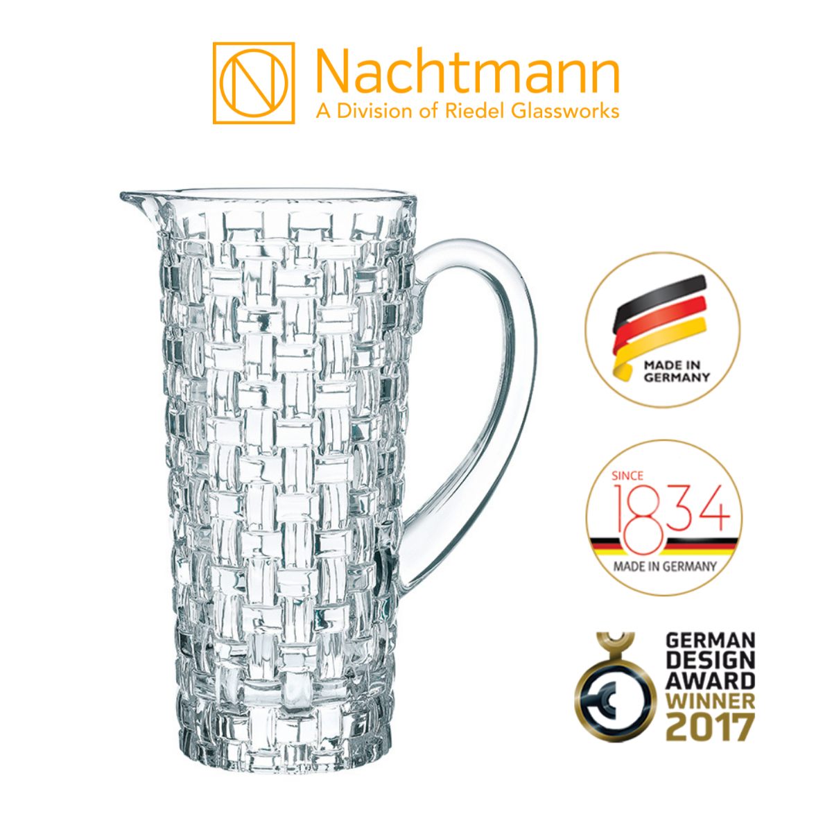 Bình pha lê Nachtmann Bossa Nova có quai cầm - SX tại Đức - Hàng chính hãng 100% (kèm ảnh thật)