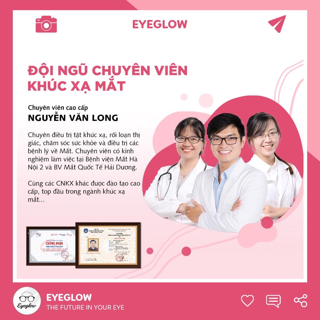 Gọng kính thời trang nữ tròn lắp cận chống bức xạ và ánh sáng xanh giá rẻ EYEGLOW EG4579