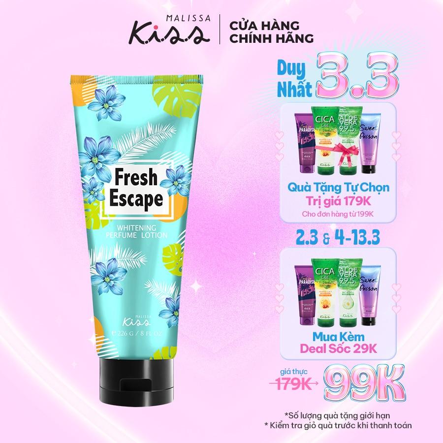 Sữa Dưỡng Trắng Da Toàn Thân Hương Nước Hoa Malissa Kiss Hương Fresh Escape 226g