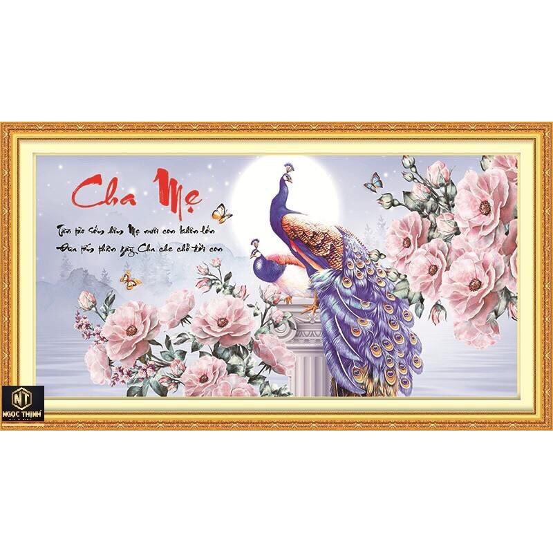 Tranh đính đá Cha mẹ vs043 (100x55) chưa đính