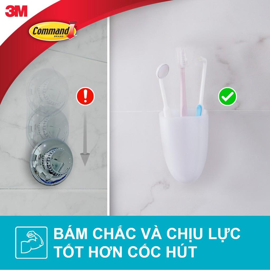 Khay đựng bàn chải đánh răng Command 3M chịu lực 1.3kg - Độ bền cao, bám cực chắc, tháo cực dễ, chống thấm nước BATH16