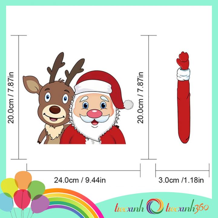 Sticker trang trí kính sau cần gạt nước xe ô tô chủ đề Noel