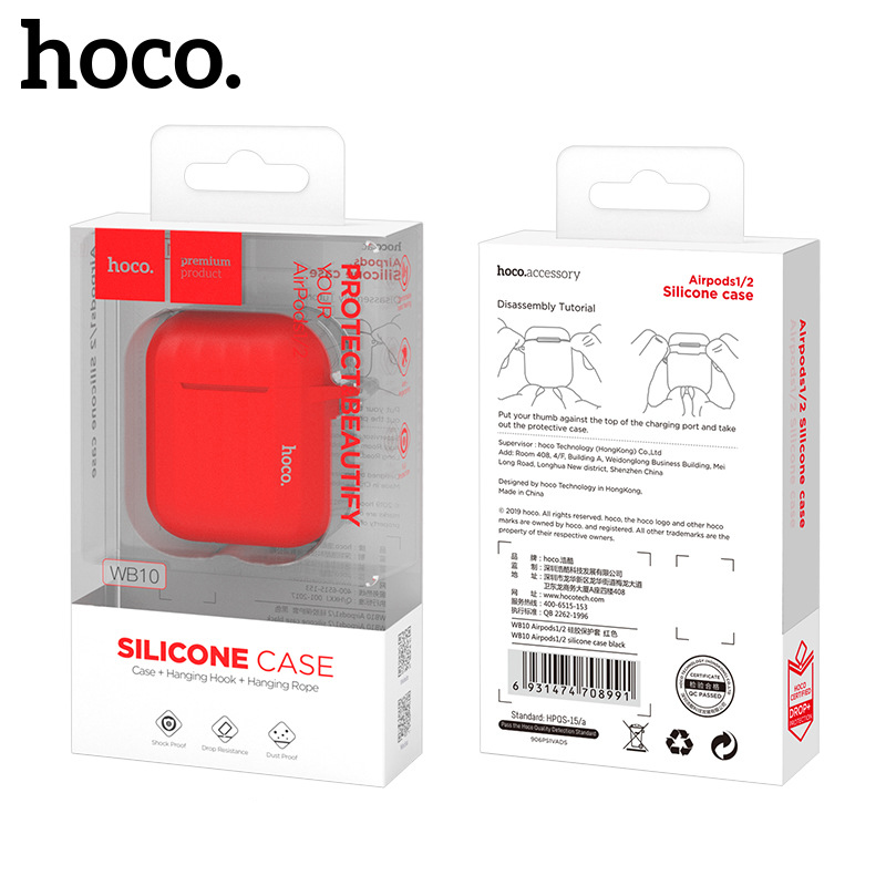 Ốp Case Silicon HOCO WB10 cho Airpods 1/ Airpods 2_Hàng Nhập Khẩu