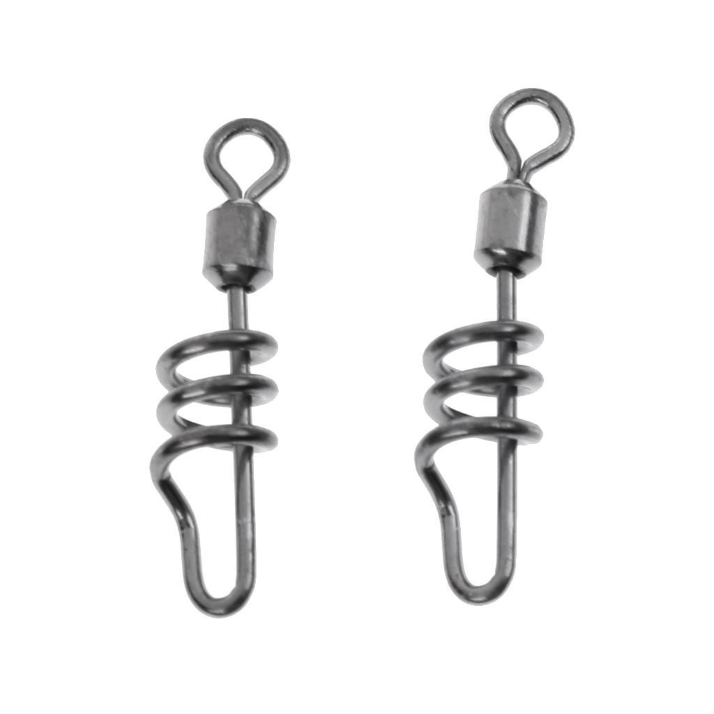 Fishing Swivels Ball Bearing Swivel with Coastlock Snap Strong Welded Ring Fishing Swivels Assortment for Saltwater Silver Coated