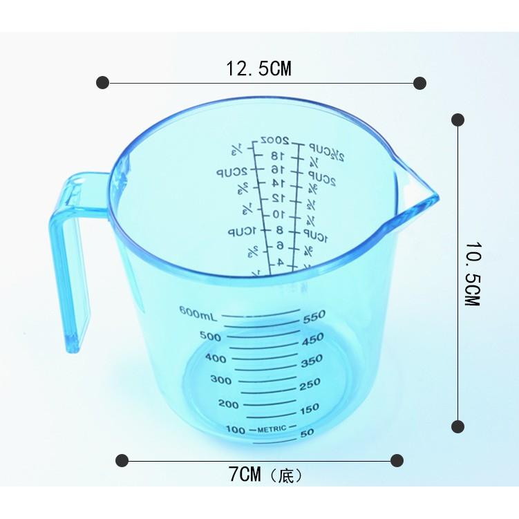 Cốc đong đo 3 đơn vị 600ml CUP và OZ