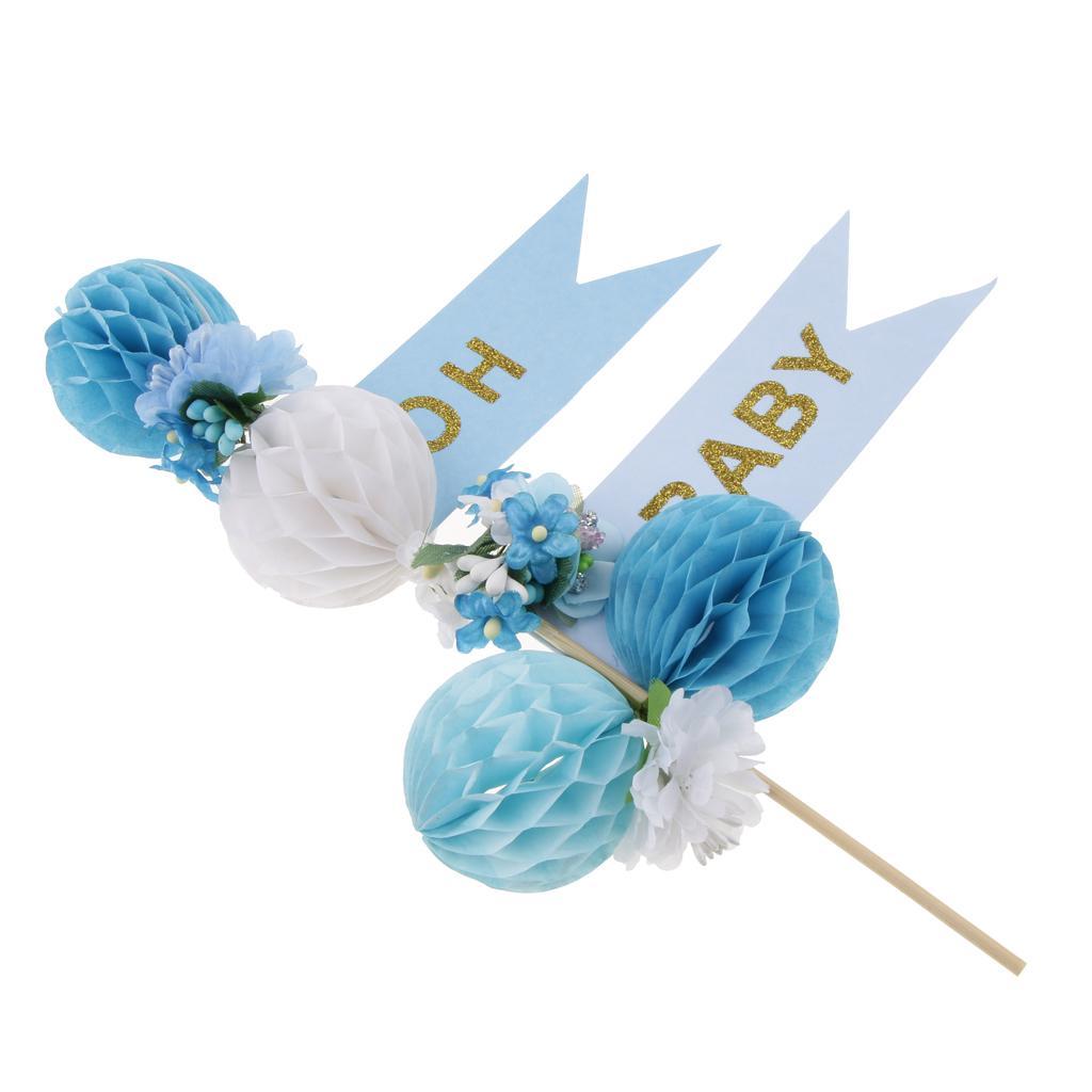 Baby Shower Paper Honeycomb Cake Topper for Kids Party Cake Decoration