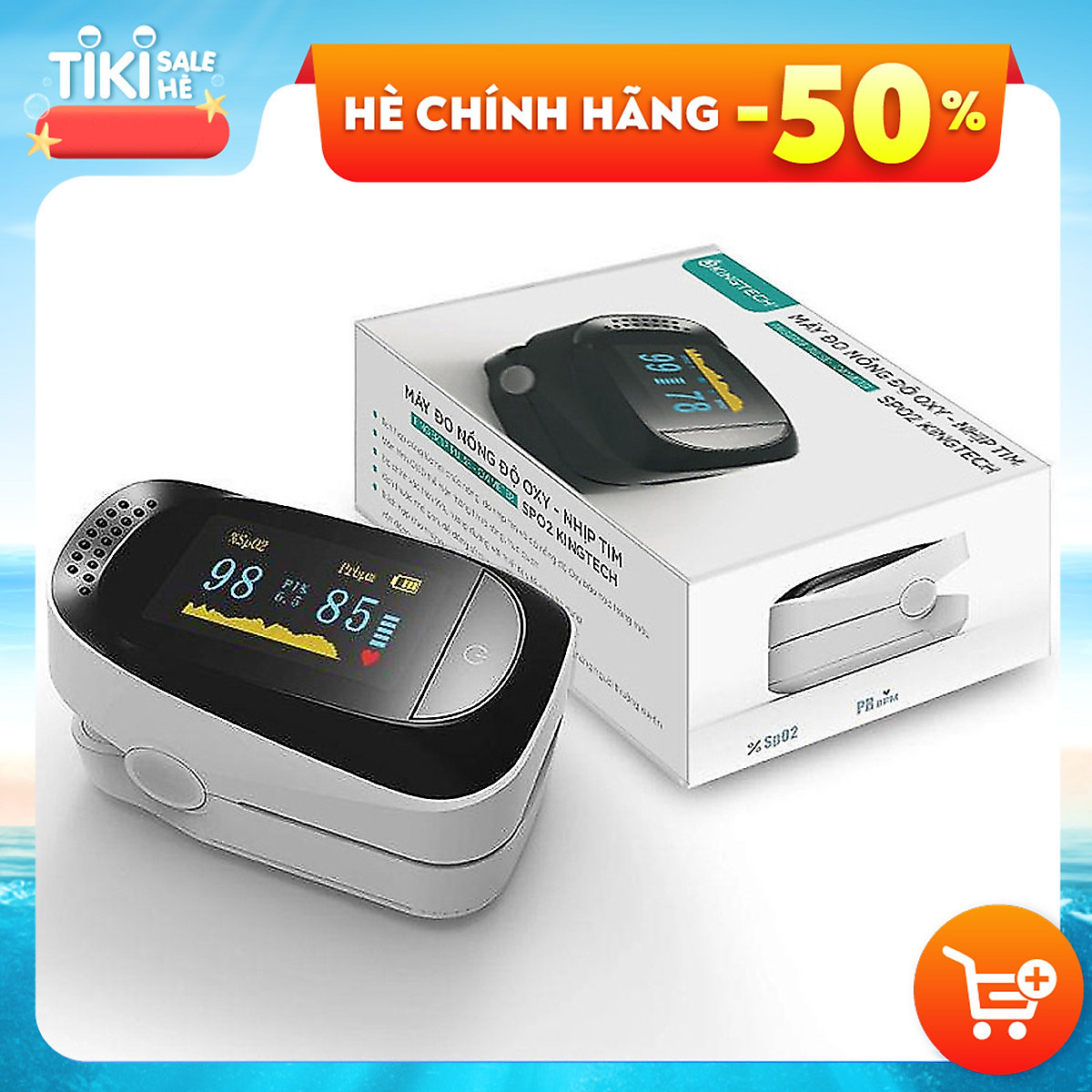 Máy Đo Nồng Độ Oxy Trong Máu và Nhịp Tim Dạng Kẹp Ngón Tay KINGTECH PULSE SPO2 - Hàng Chuẩn