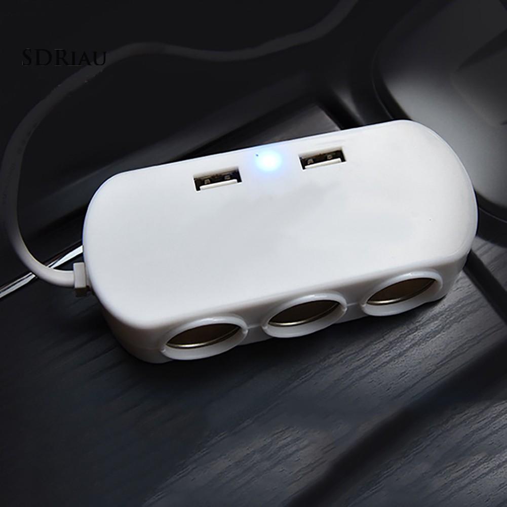 Tẩu sạc cho xe ô tô 3 chiều 2 cổng USB tiện lợi