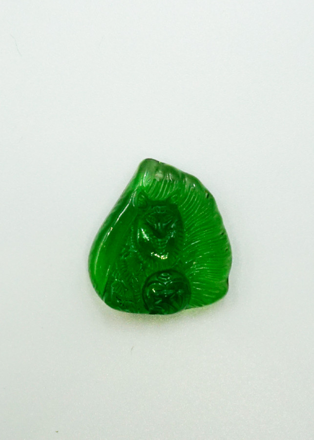 Mặt dây Hồ Ly 9 đuôi đá Topaz xanh lá Tình Duyên - mạng Mộc