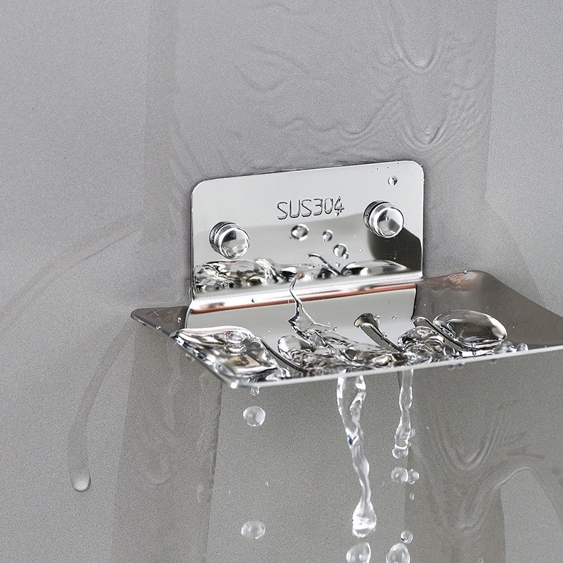 Khay- Giá inox để xà phòng tắm dán tường siêu chắc- Tặng kèm keo dán, không cần khoan đục