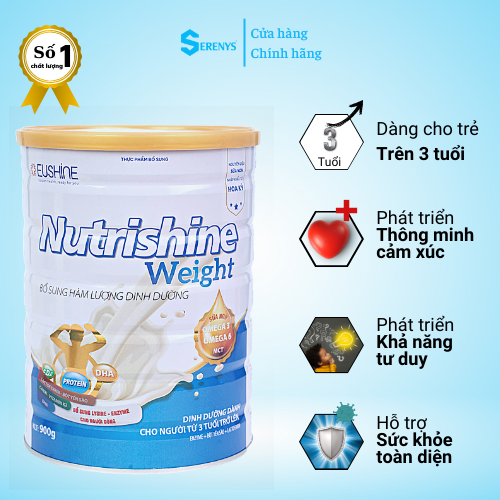 Sữa Tăng cân Nutrishine Weight – Bổ Sung Dinh Dưỡng Tăng Cường Hệ Miễn Dịch (Hộp 900g)