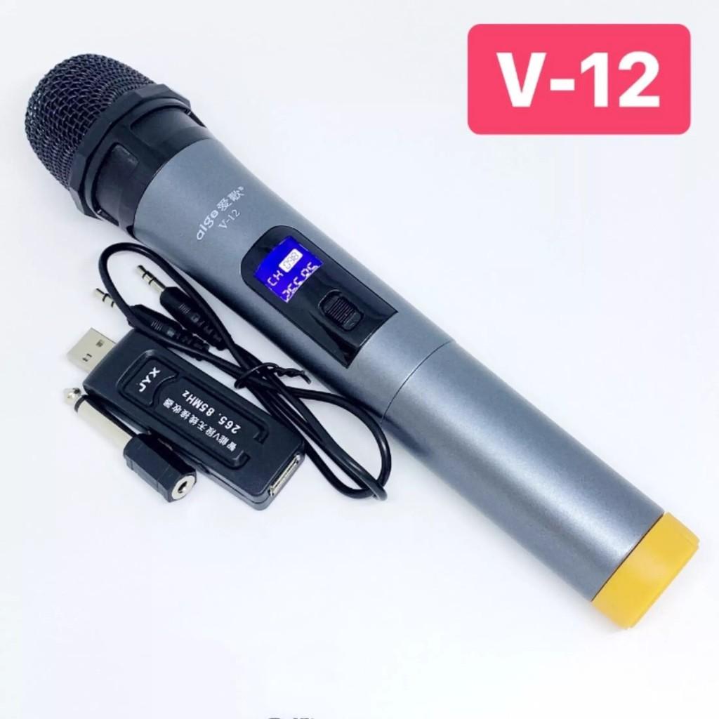 Micro Karaoke V12 không dây cho loa kéo,karaoke,bluetooth Zangsong màn hình LCD Hỗ trợ các thiết bh 12 tháng