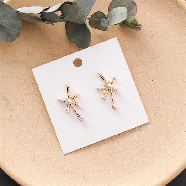 Bông tai nữ - Tia sáng hạt bẹt - Màu gold