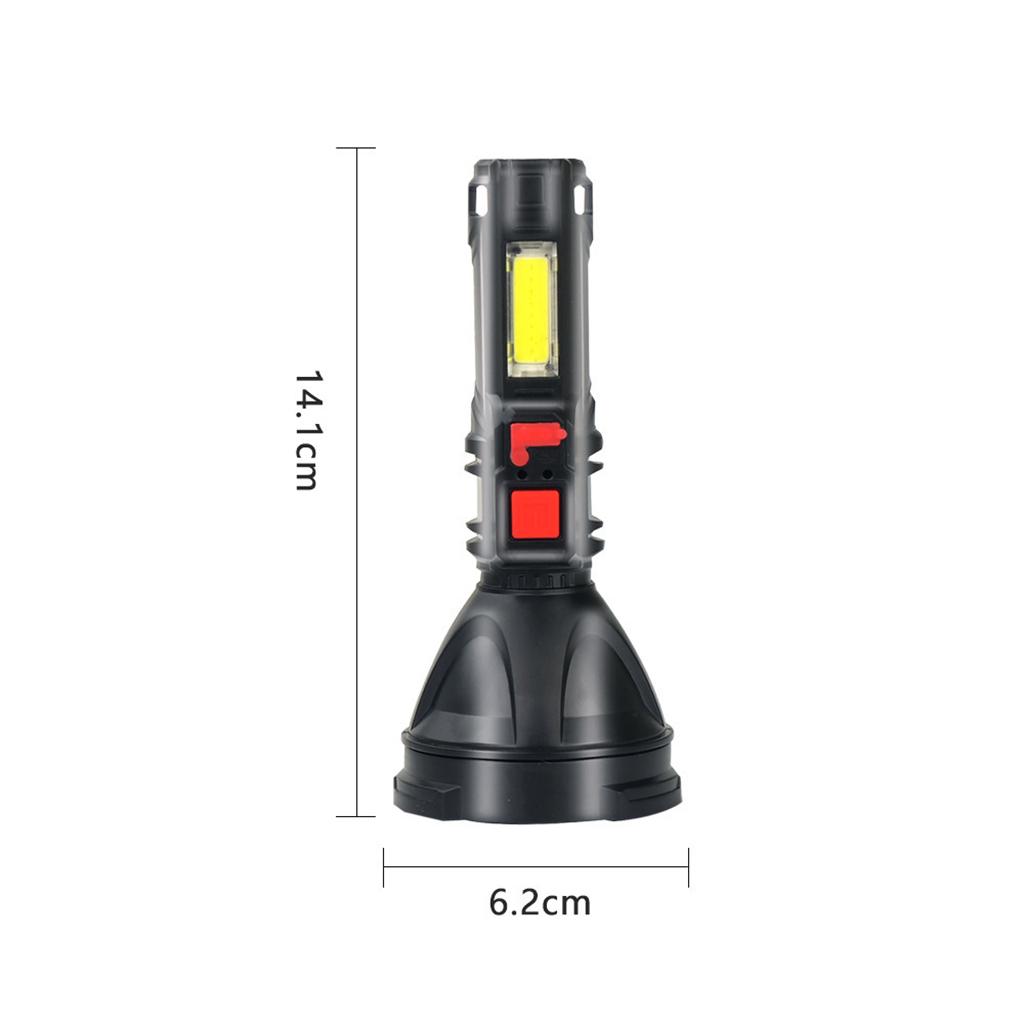 Rechargeable LED Flashlight, 4 Light Modes, Waterproof, COB Side Light Flashlight for Emergency, Hiking, Home and More, USB Cable Included