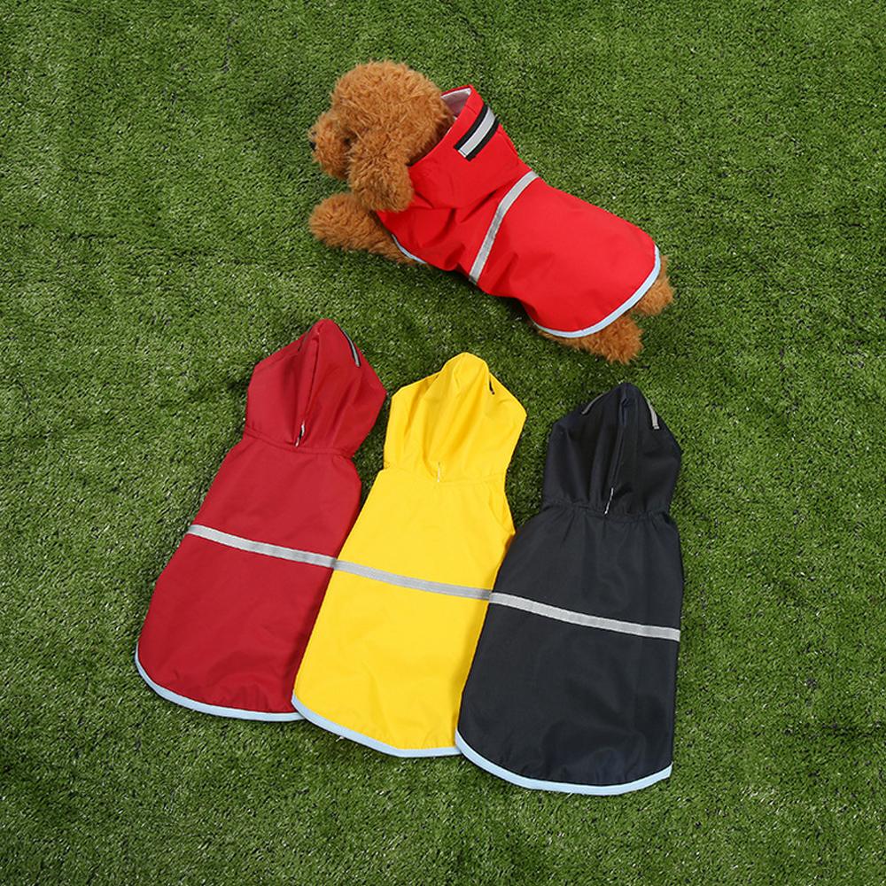 Summer Outdoor Puppy Pet Rain Coat with Reflective Stripe S-XL Hoody Waterproof Jackets Raincoat for Dogs Cats Apparel Clothes