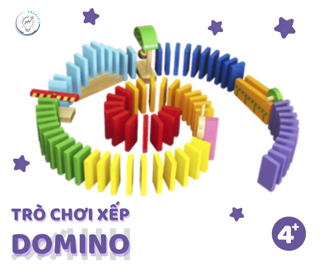 ĐỒ CHƠI GỖ SÁNG TẠO, GIÁO DỤC, THÔNG MINH CHO BÉ 3+ - Trò chơi xếp Domino