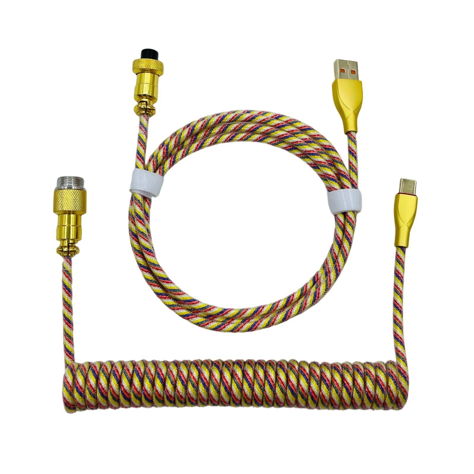Coil Type C Cable for Mechanical Keyboard Detachable Keyboard Accessories Type C to Type A Cable