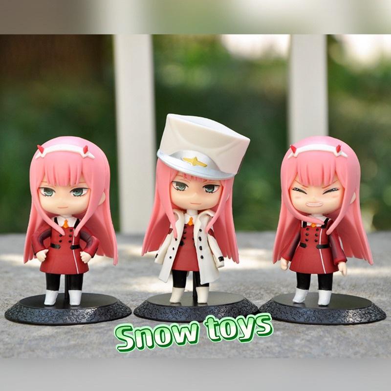 Mô hình Zero Two tóc hồng dễ thương Darling in the Franxx bền màu nhựa an toàn trang trí trưng bày - Cao 9~10cm