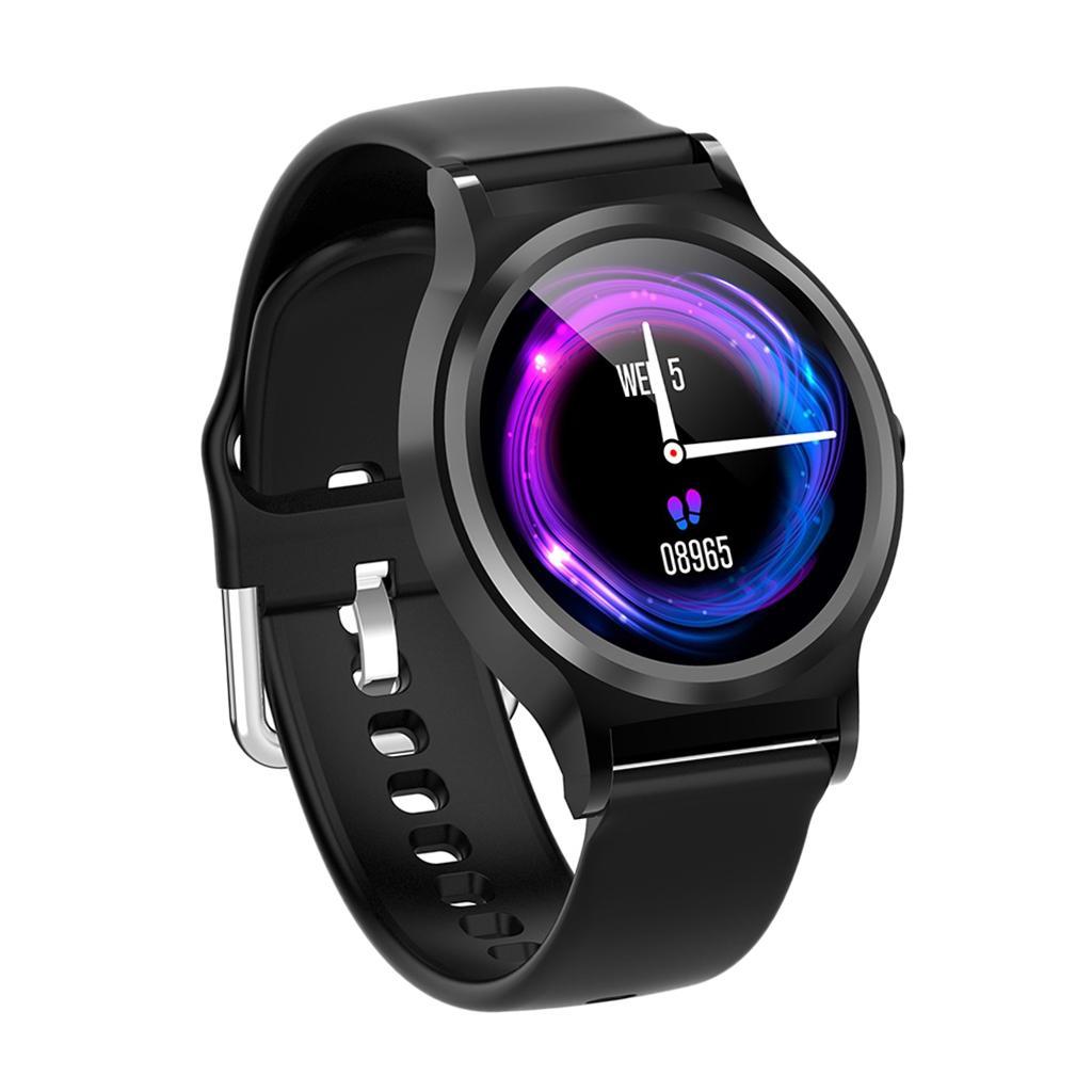 TFT Blood Pressure Fitness Tracker IP68 Calling Reminder Bracelet Black